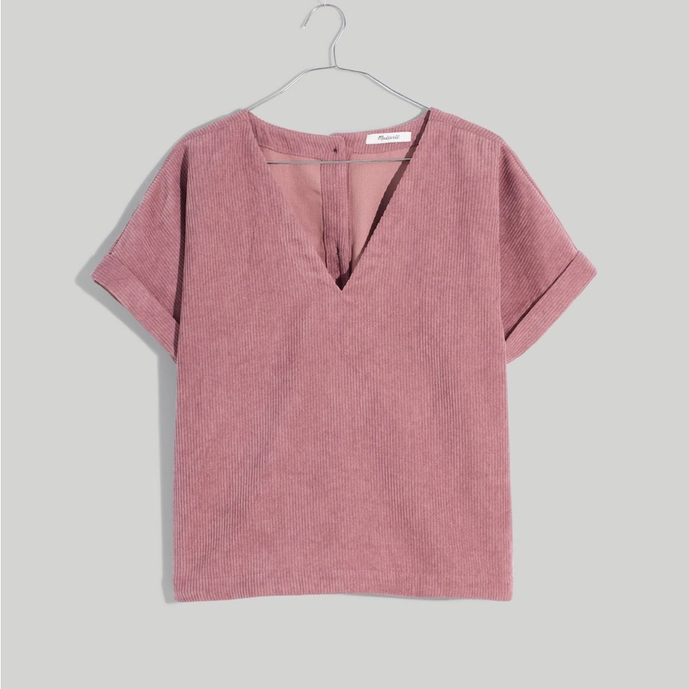 Madewell corduroy v-neck top